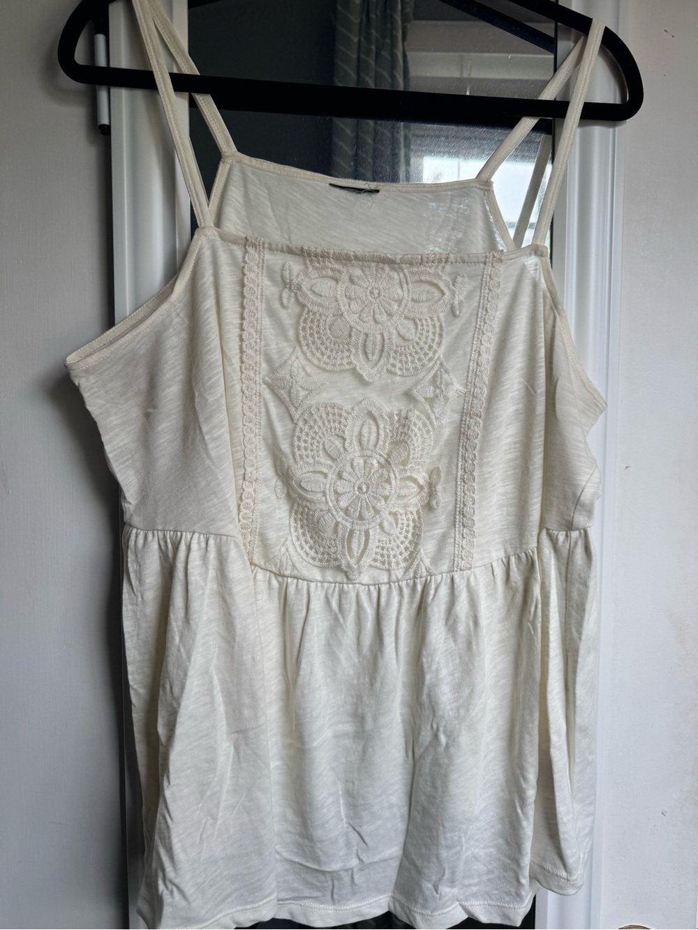 Torrid Cream Embroidered cami
